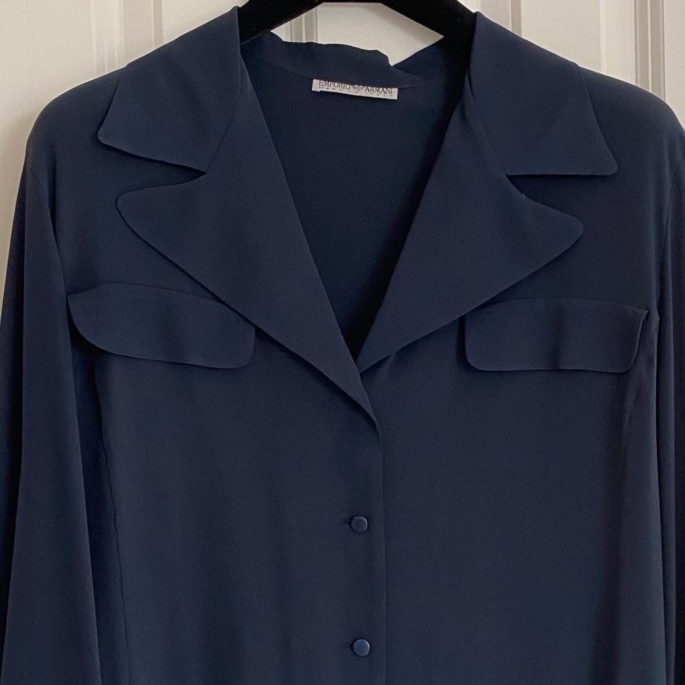 Vintage Emporio Armani Navy Blouse